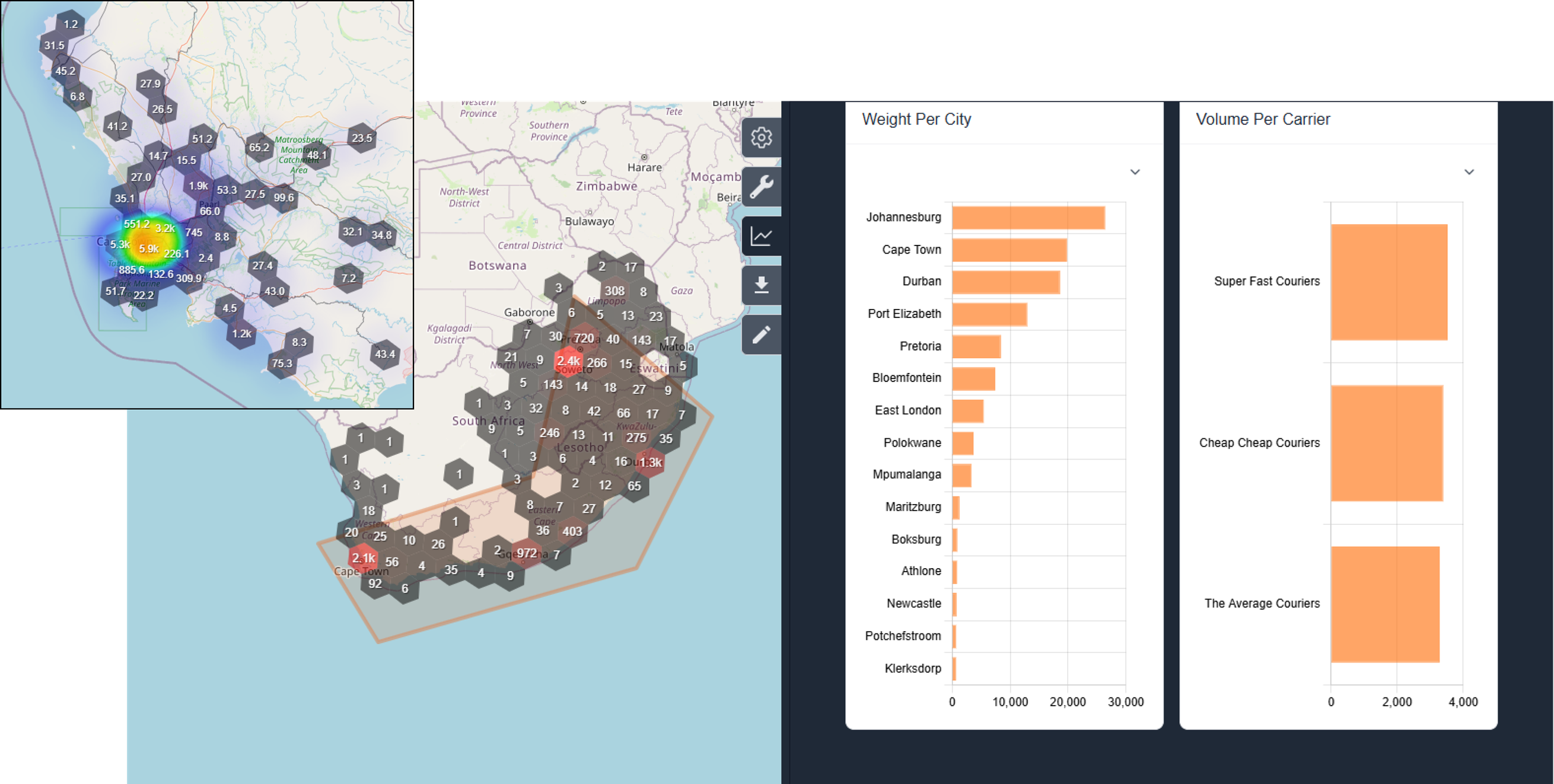 Geospatial analytics dashboard